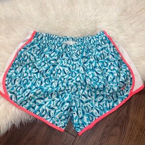 NIKE Girls Youth XL Dri-Fit Lined Breathable Hot Pink/Turquoise Athletic Shorts